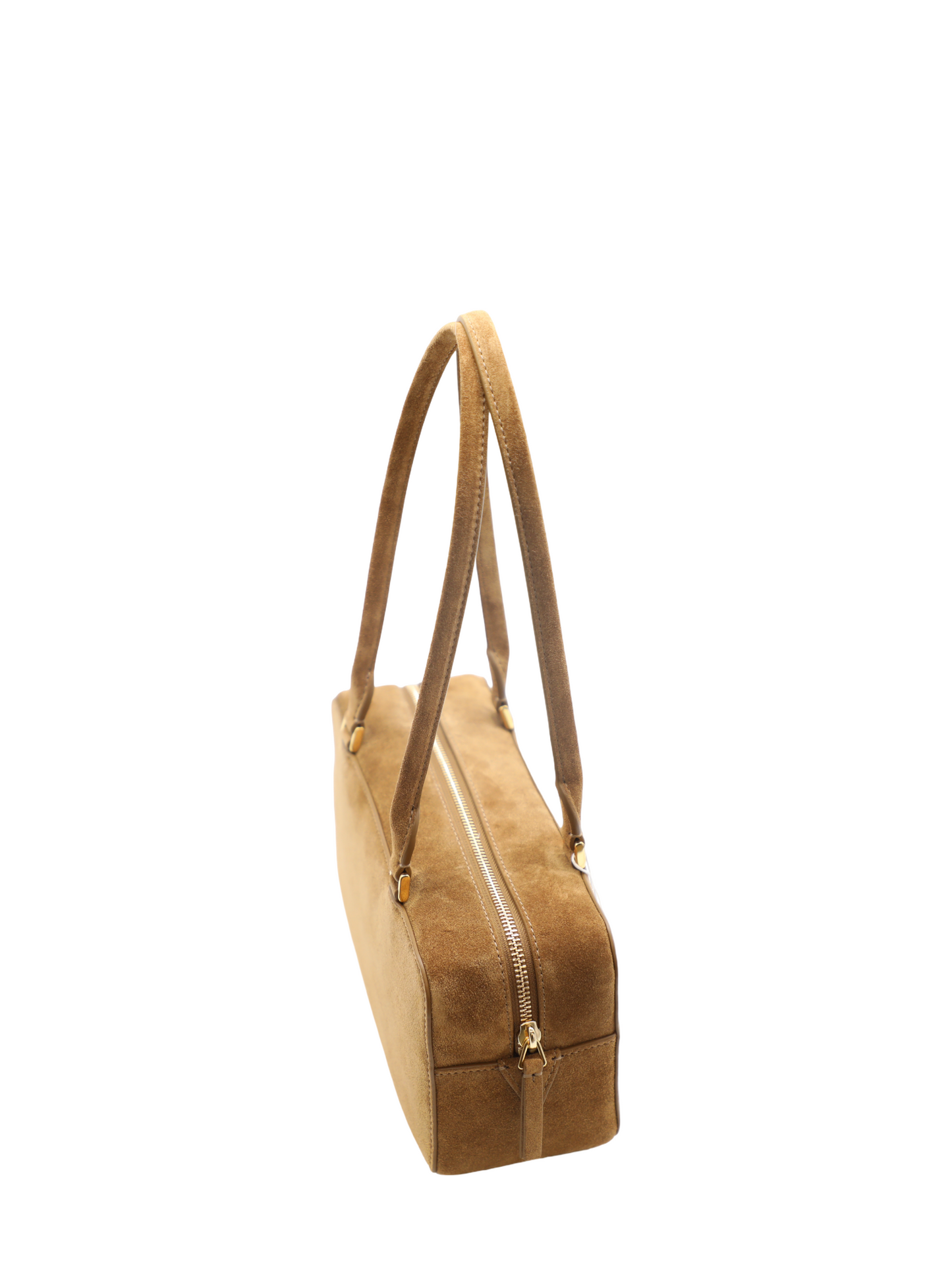 Veronica Beard Suede Boxy Shoulder Bag in Acorn