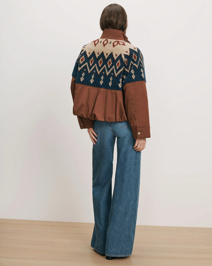 Veronica Beard Knoll Sherpa Jacket in Deep Ochre