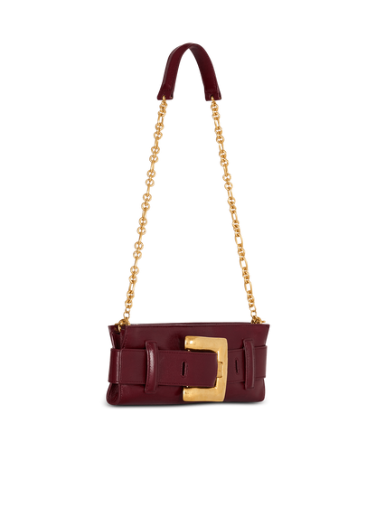 Balmain Anthem Calfskin Leather Clutch in Aubergine