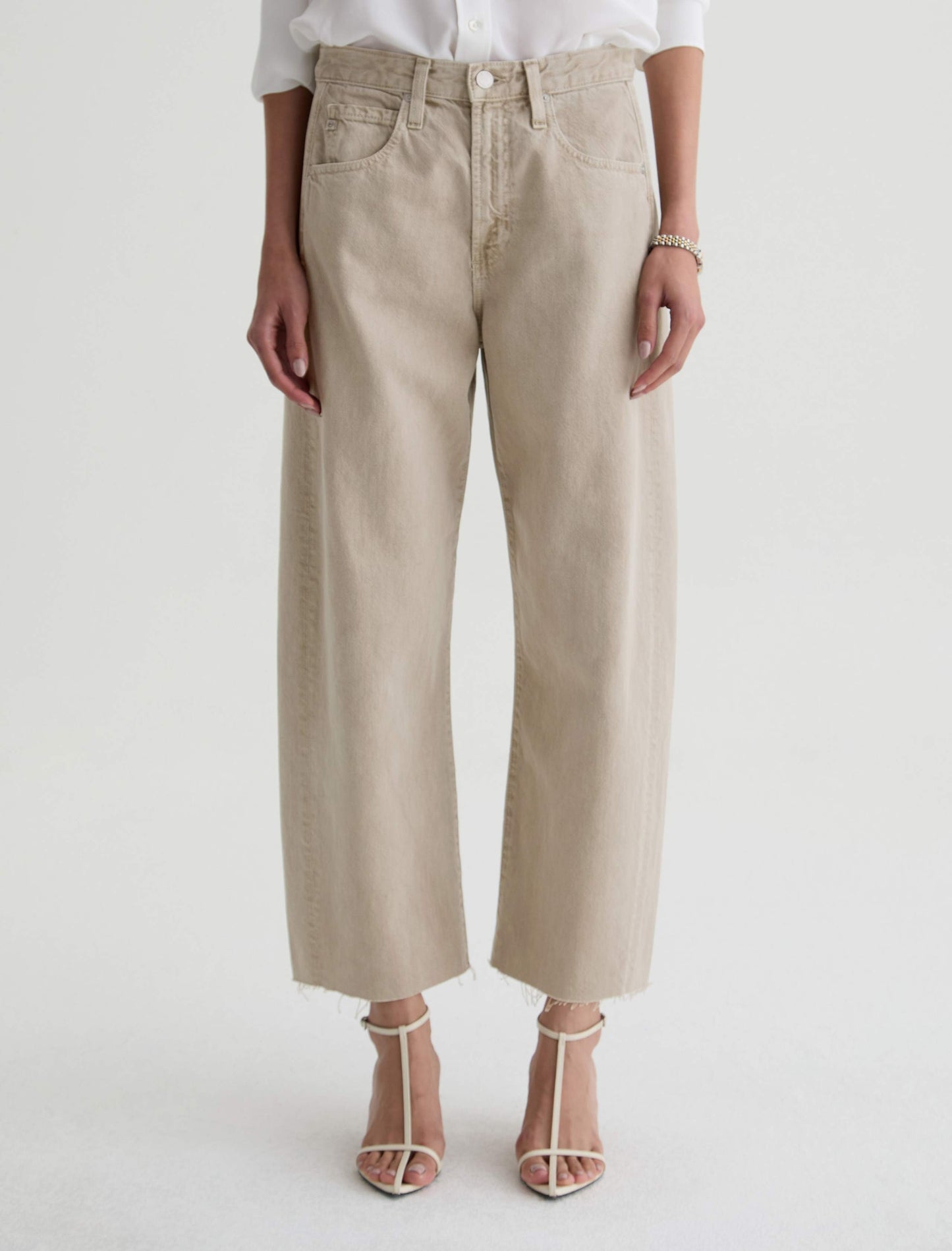 AG Jeans Hattie Crop Jean in Sulfur Light Taupe