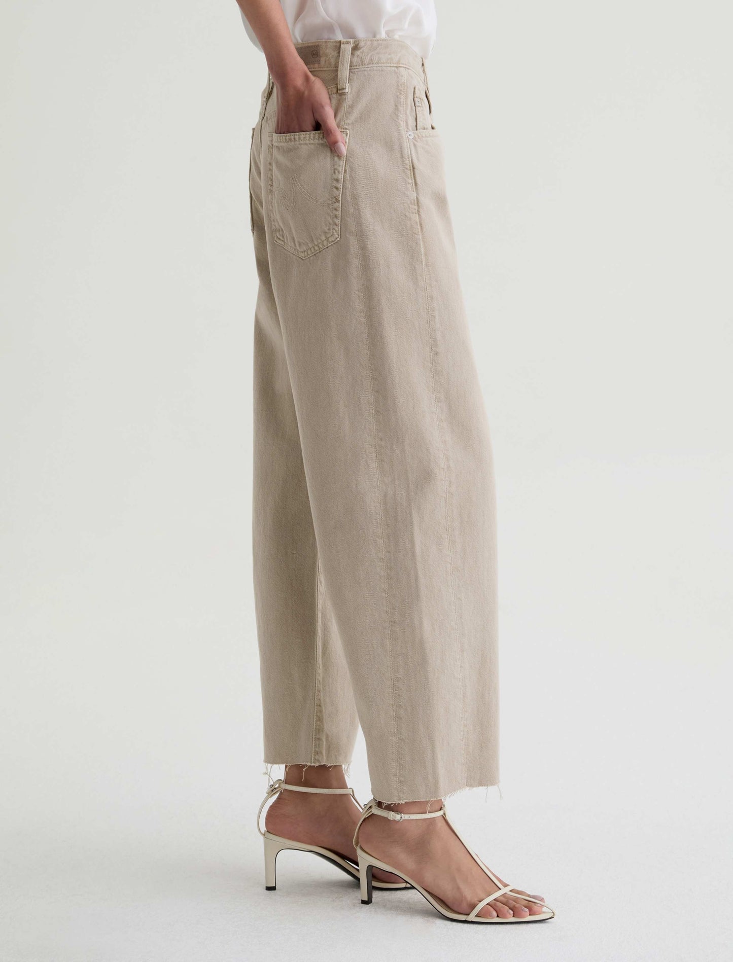 AG Jeans Hattie Crop Jean in Sulfur Light Taupe