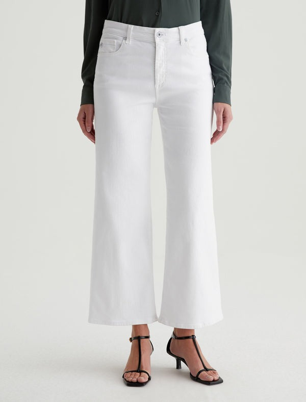 AG Jeans Saige Wide Leg Crop Jean in Gallery White