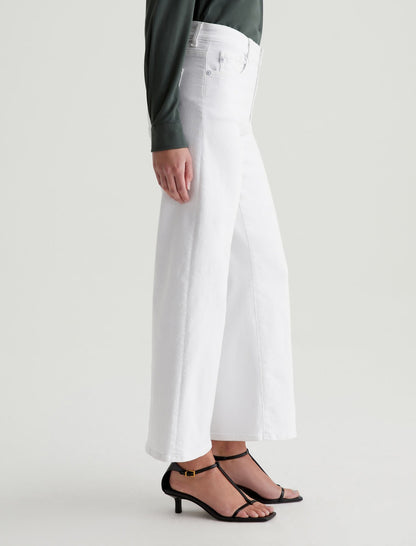 AG Jeans Saige Wide Leg Crop Jean in Gallery White