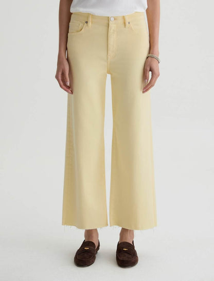 AG Jeans Saige Wide Leg Crop in Sunlight Yellow