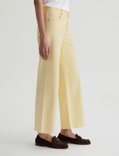 AG Jeans Saige Wide Leg Crop in Sunlight Yellow