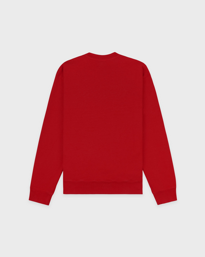 Sporty & Rich Nautical Embroidered Crewneck in Ruby