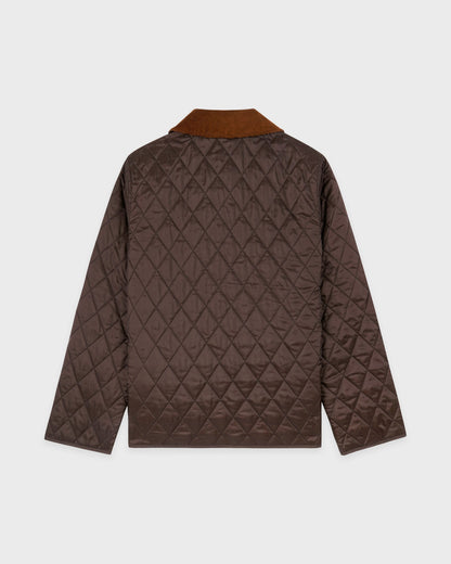 Sporty & Rich NY Crest Nylon Quilted Jacket in Chocolate