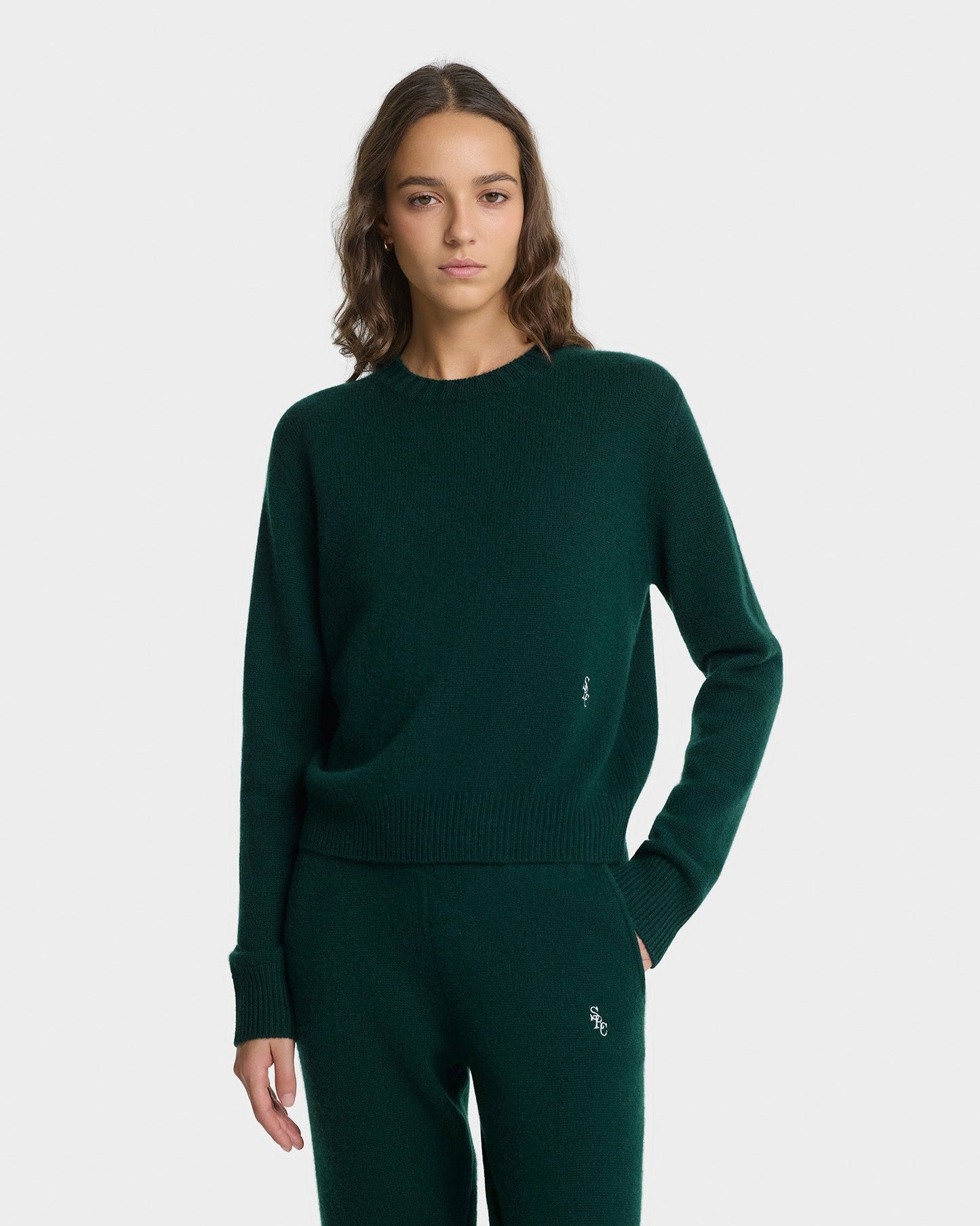 Sporty & Rich SRC Cashmere Sweater in Forest