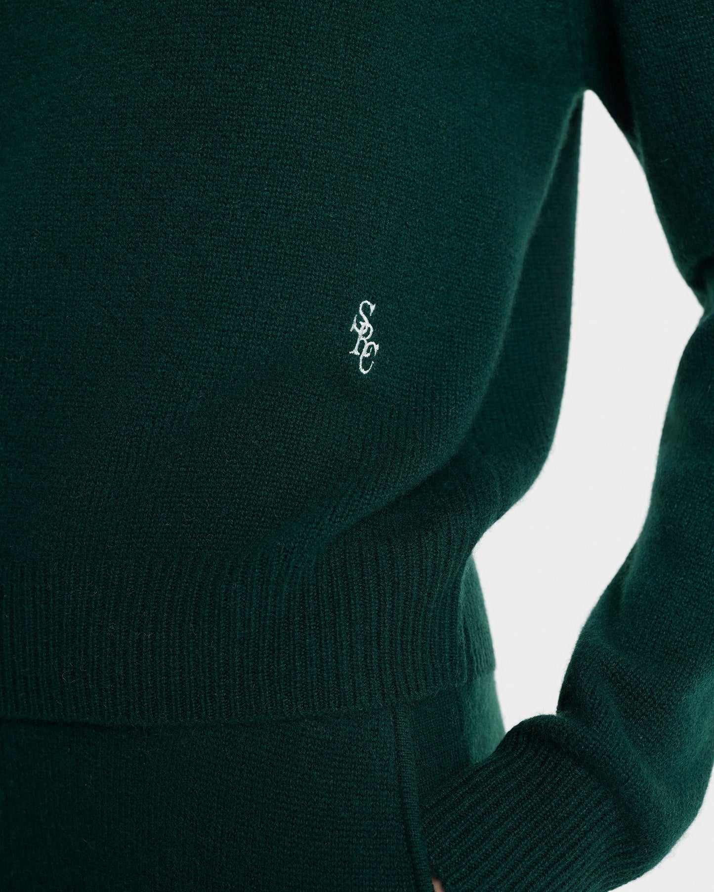 Sporty & Rich SRC Cashmere Sweater in Forest