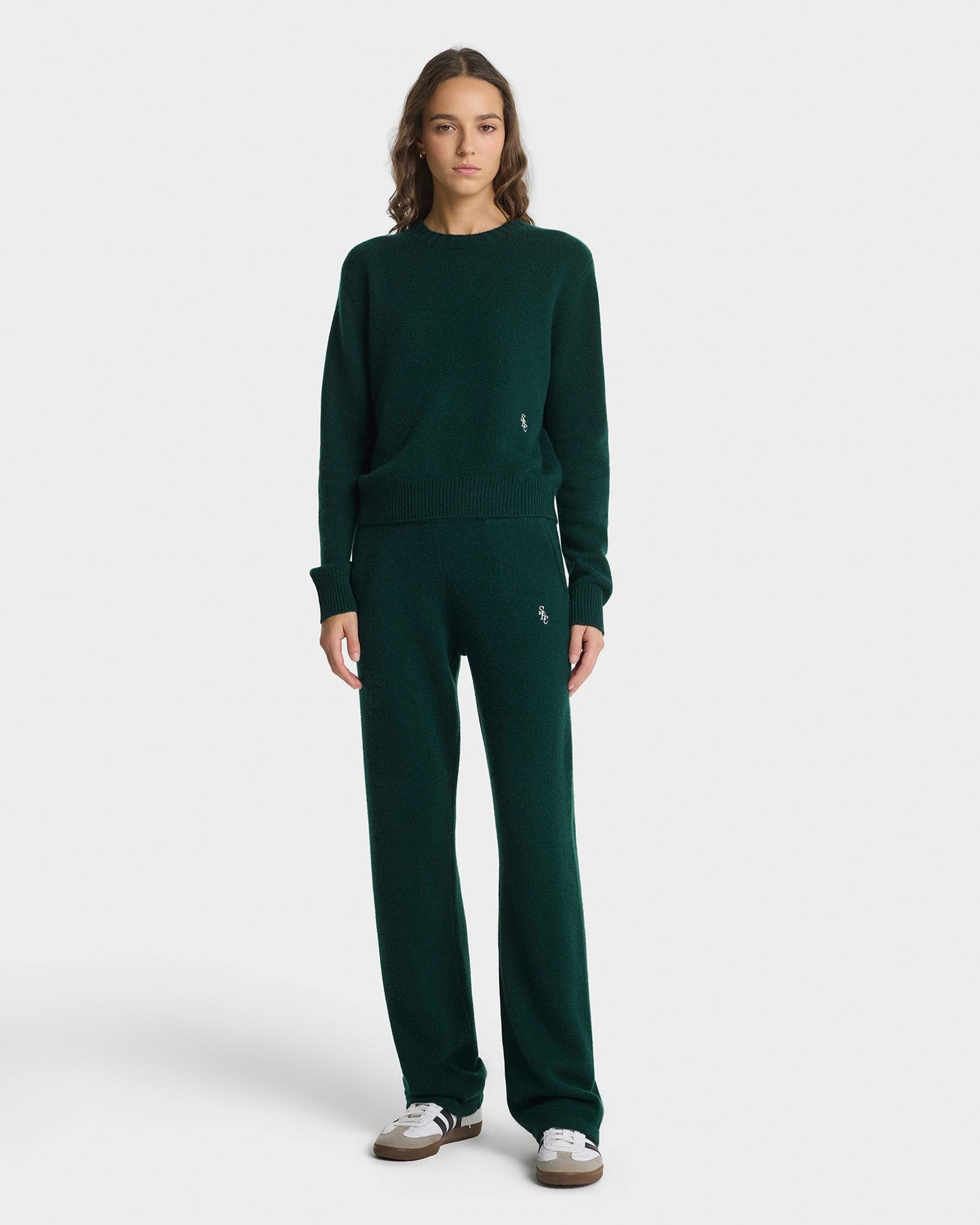 Sporty & Rich SRC Cashmere Trousers in Forest