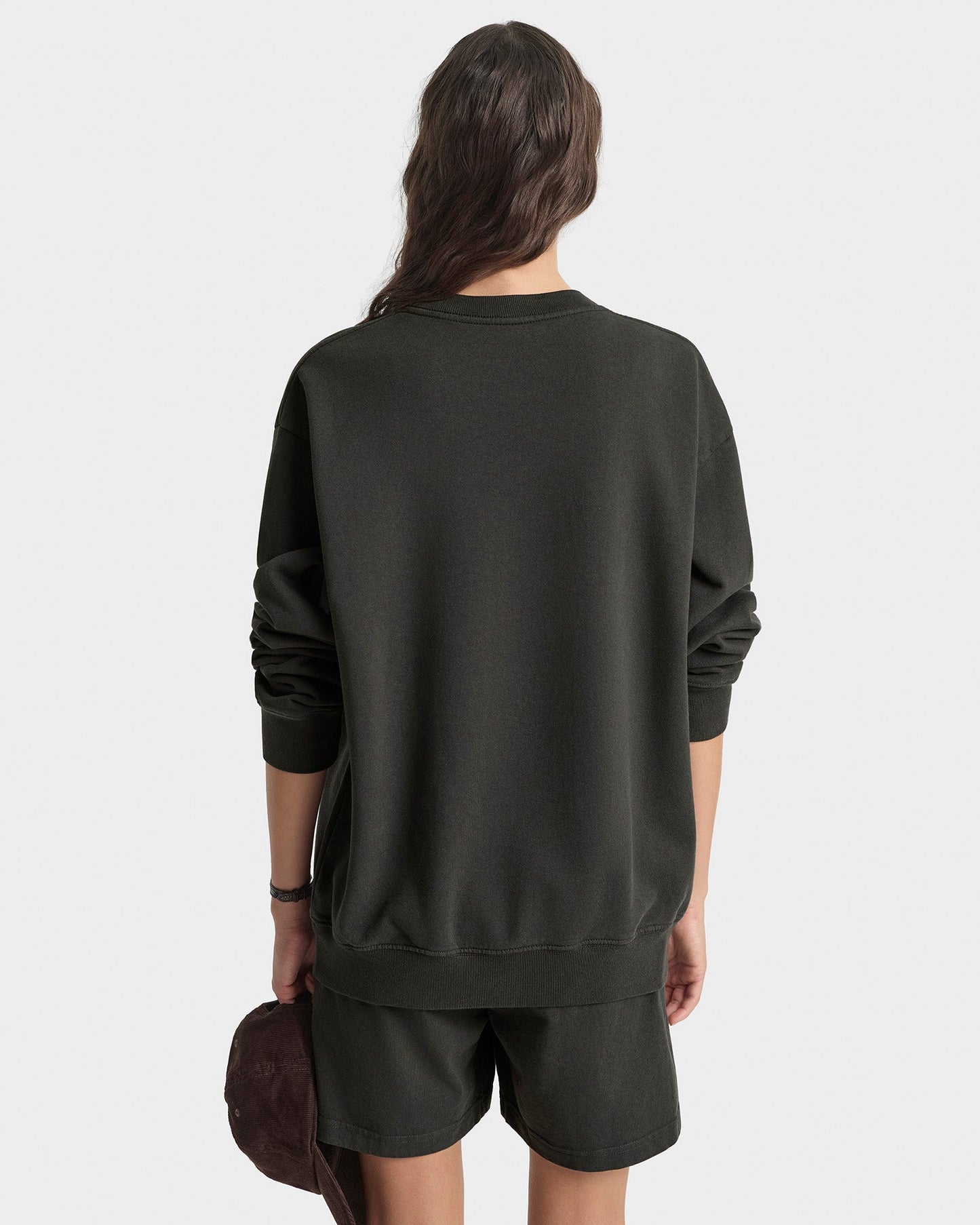 Sporty & Rich Stallion Crewneck in Faded Black