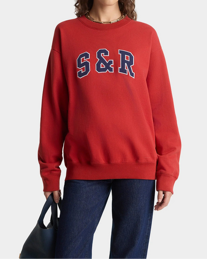 Sporty & Rich S&R Ivy Crewneck in Ruby
