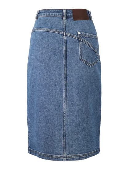 Staud Hudson Skirt in Medium Wash