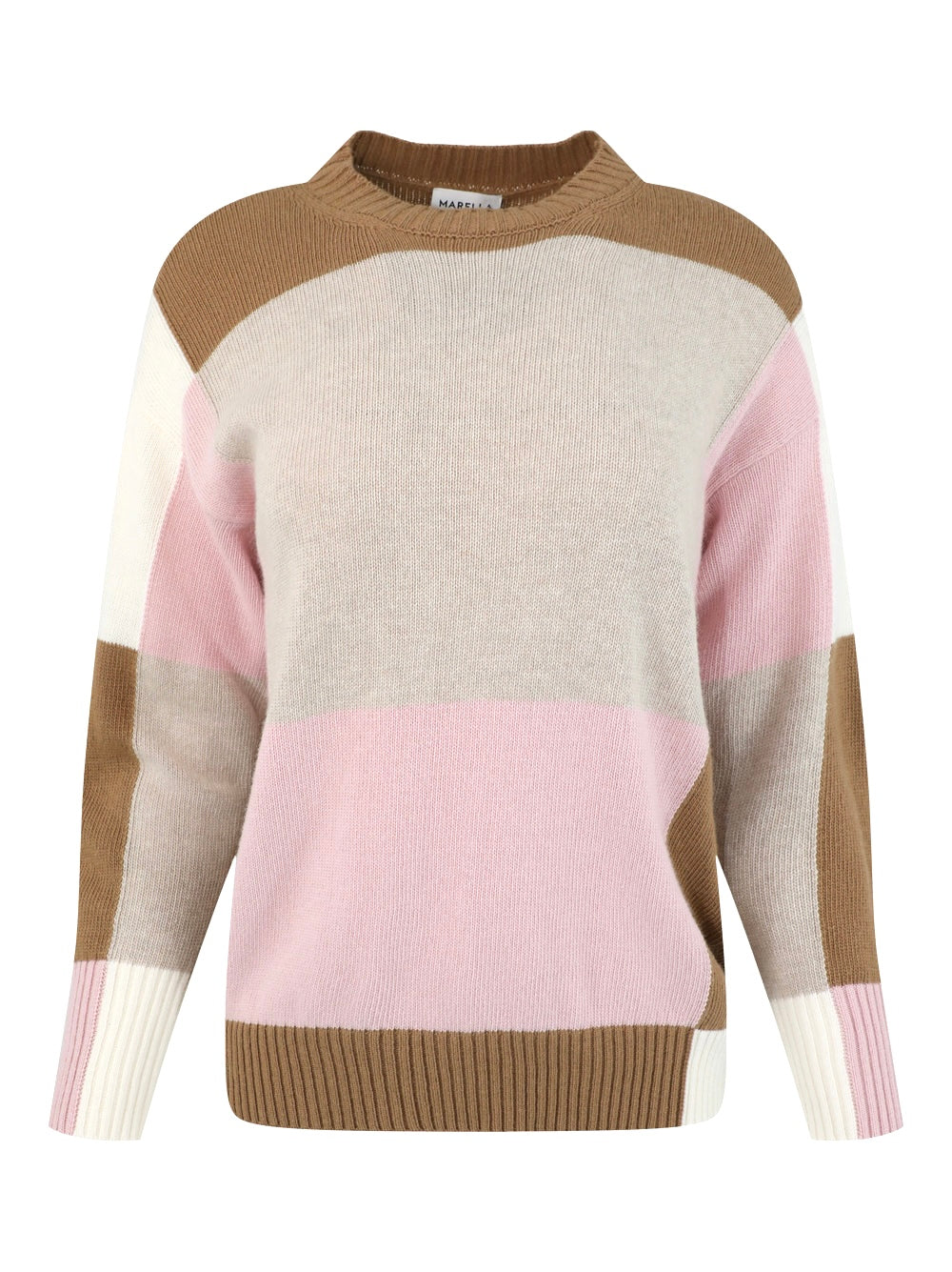 Marella Dingo Colorblock Sweater in Camel