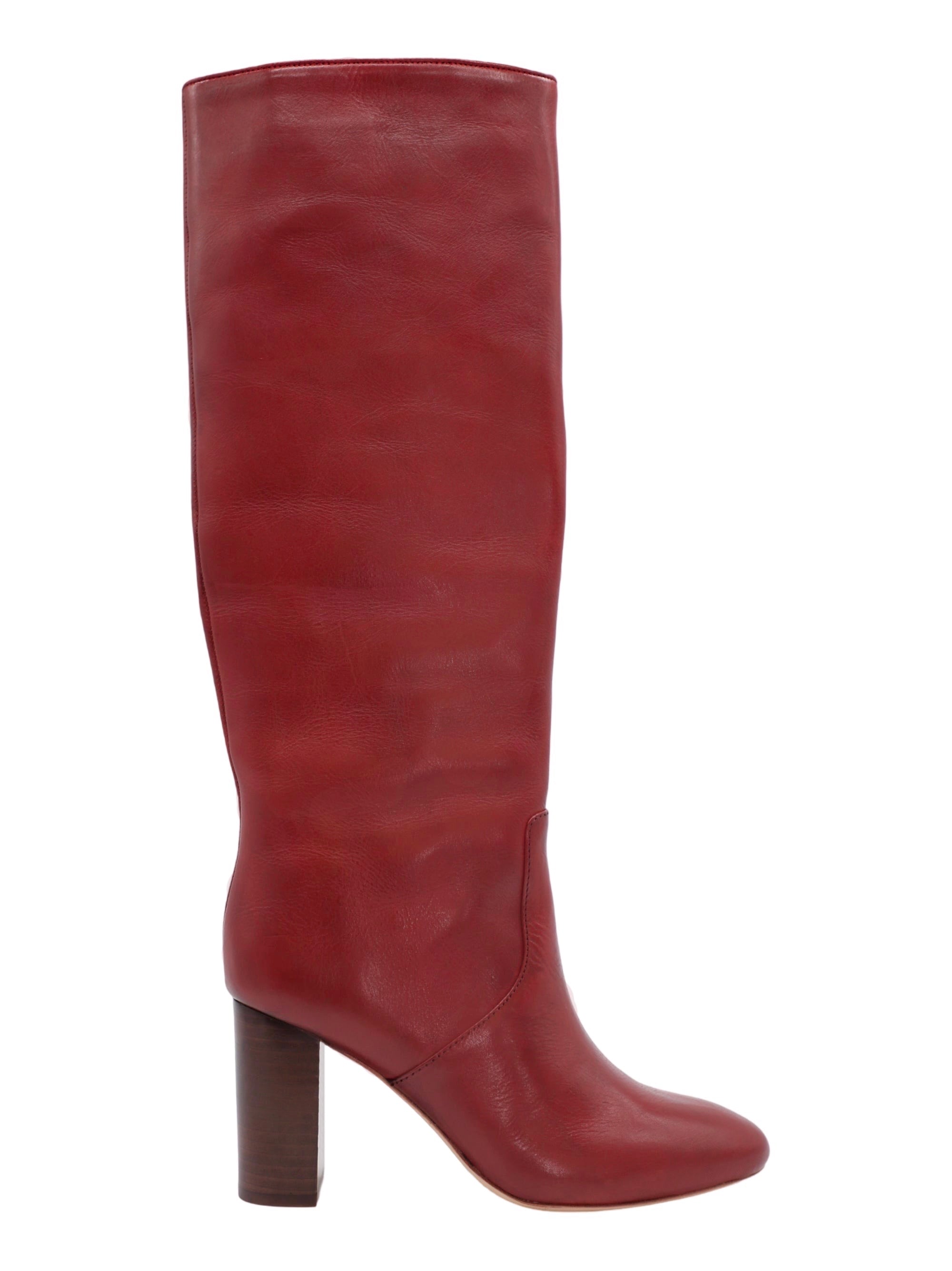 Loeffler Randall Goldy Tall High Heel Boot With Almond Toe in Wine