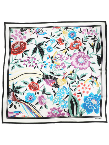 Missoni White Floral Silk Foulard