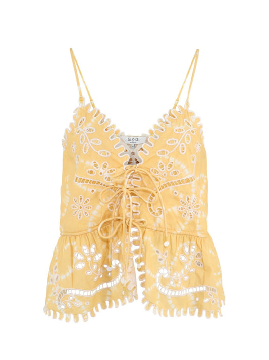 Sea Liat Embroidery Cami Top in Yellow