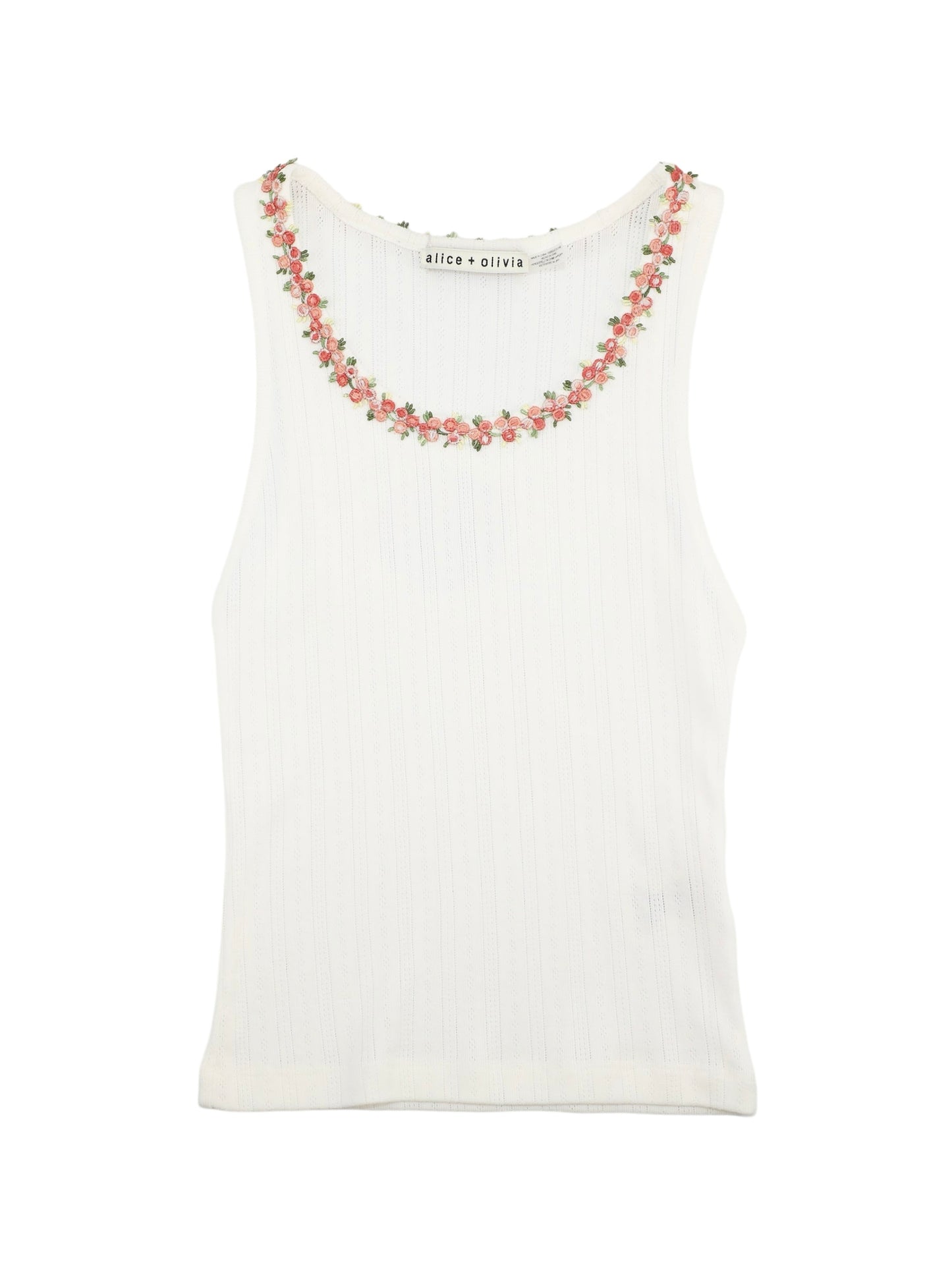 Alice + Olivia Allen Tank Top in Off White
