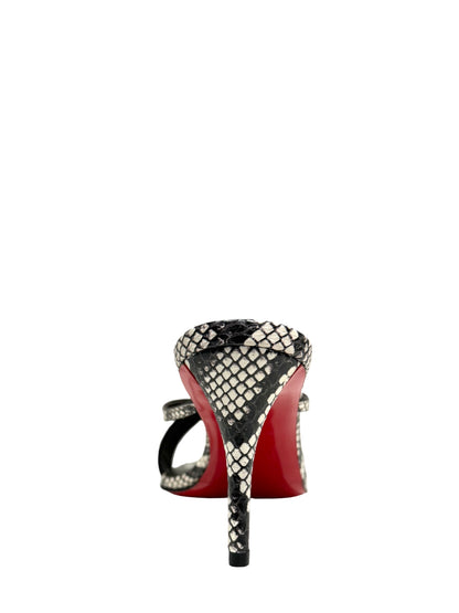 Christian Louboutin Mulazee Cross 80 Watersnake Mule Sandals in Cosme | In-Store Only