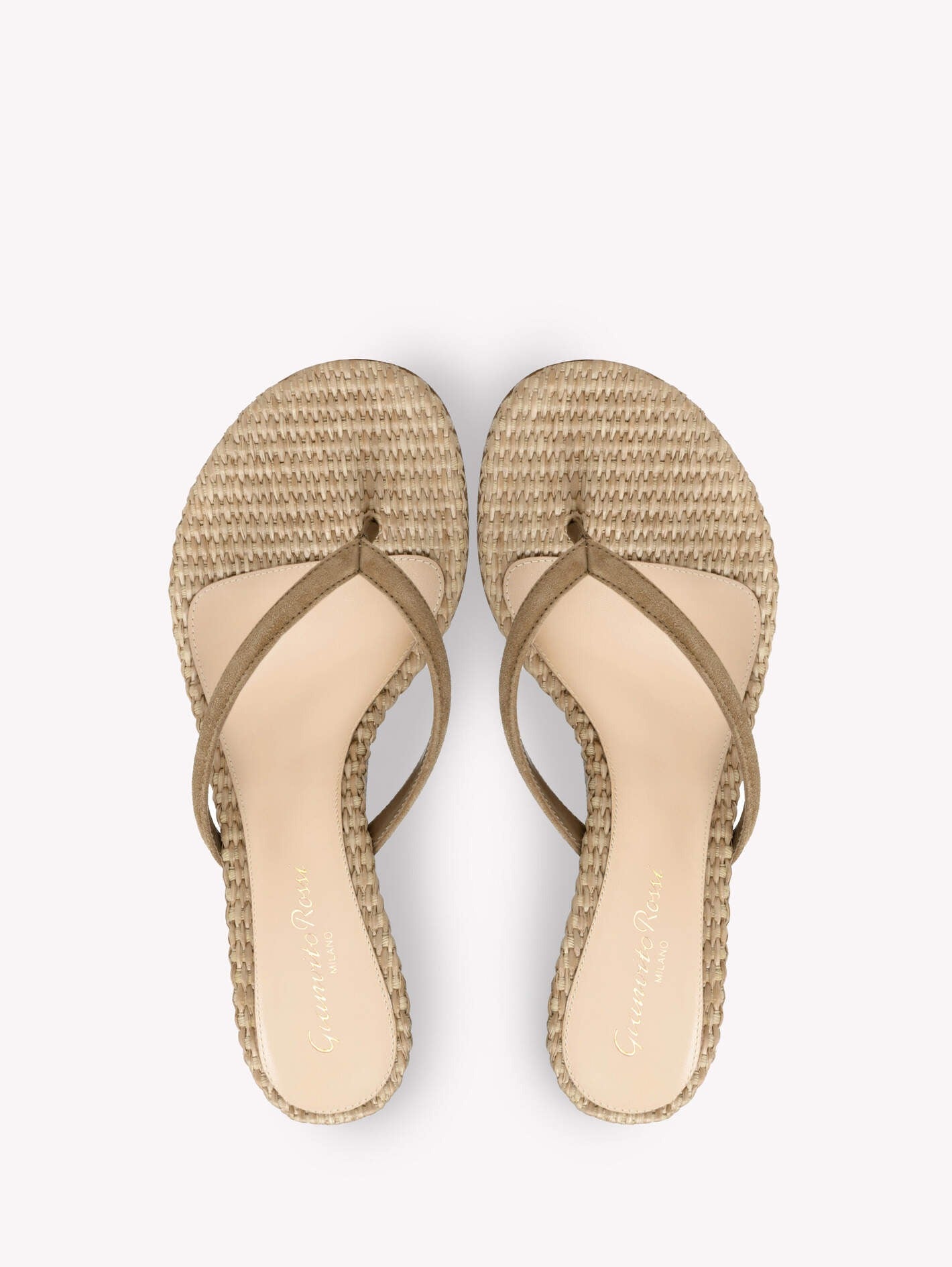 Gianvito Rossi Calypso Mules in Camel+Natural