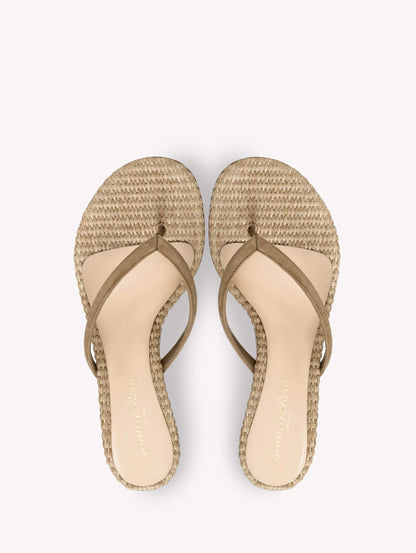Gianvito Rossi Calypso Mules in Camel+Natural