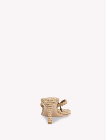 Gianvito Rossi Calypso Mules in Camel+Natural