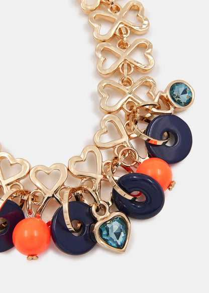 Essentiel Antwerp Gesatis Fantasy Necklace in Dark blue / Gold / Orange