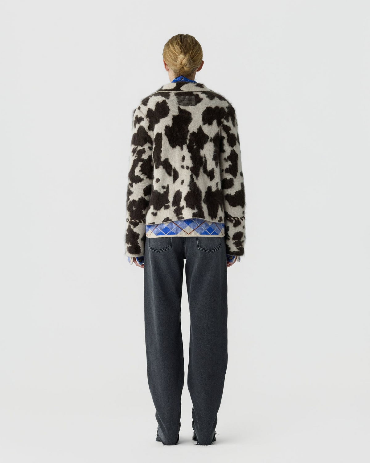 Guest in Residence Grizzly Cowhide Jacket in Oatmeal/Burnt Cocoa