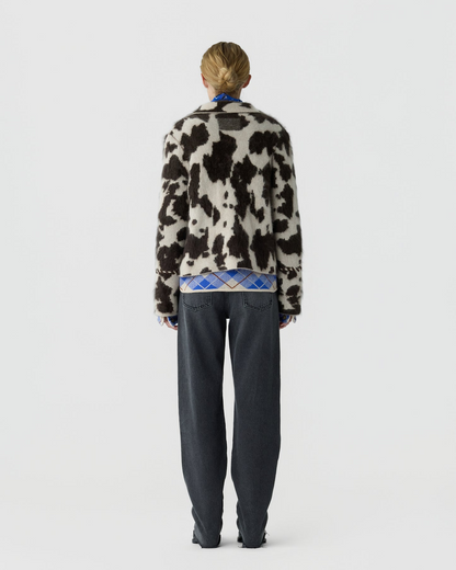 Guest in Residence Grizzly Cowhide Jacket in Oatmeal/Burnt Cocoa