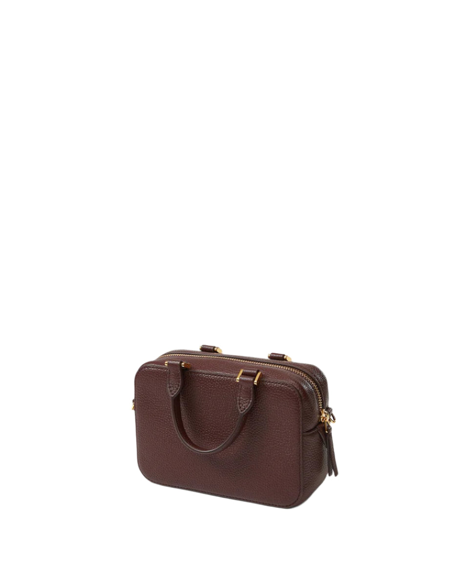 Veronica Beard Boxy Top-Handle Bag in Dark Raisin