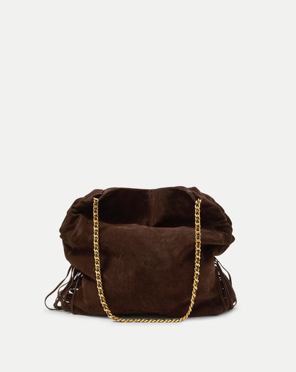 Veronica Beard Large Fringe Veronica Beard Slouch Bag in Espresso