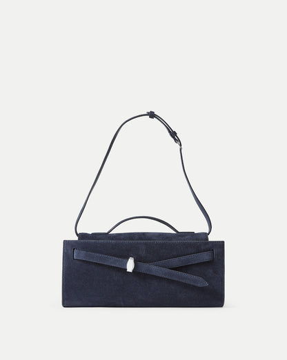 Veronica Beard Suede Dash Clutch in Navy