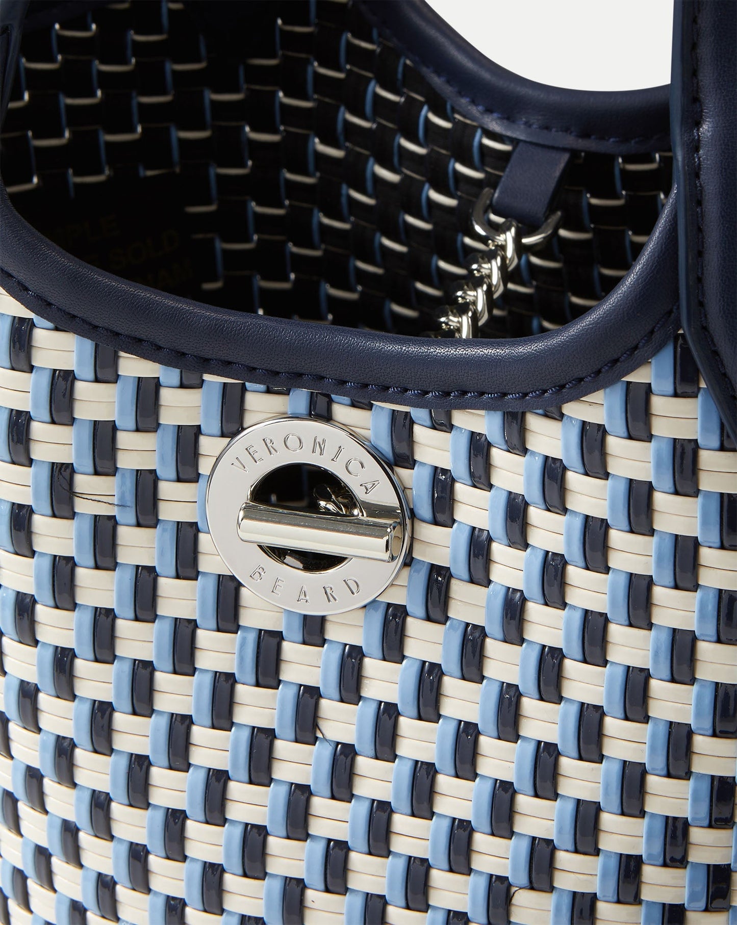 Veronica Beard Woven Anchor Bag in Navy Multi