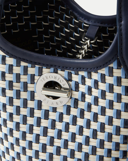 Veronica Beard Woven Anchor Bag in Navy Multi