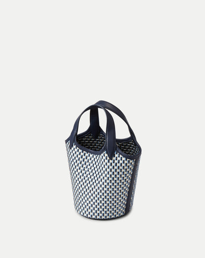 Veronica Beard Woven Anchor Bag in Navy Multi