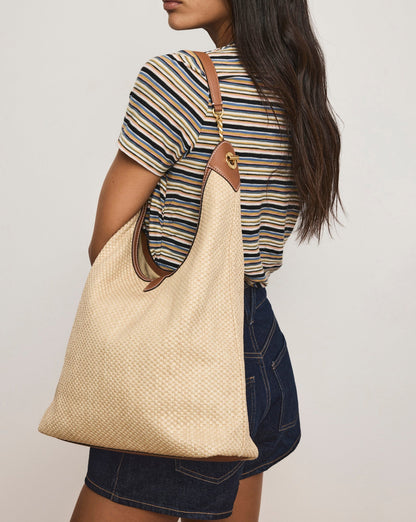 Veronica Beard Jour Raffia Bag in Hazelwood/Natural