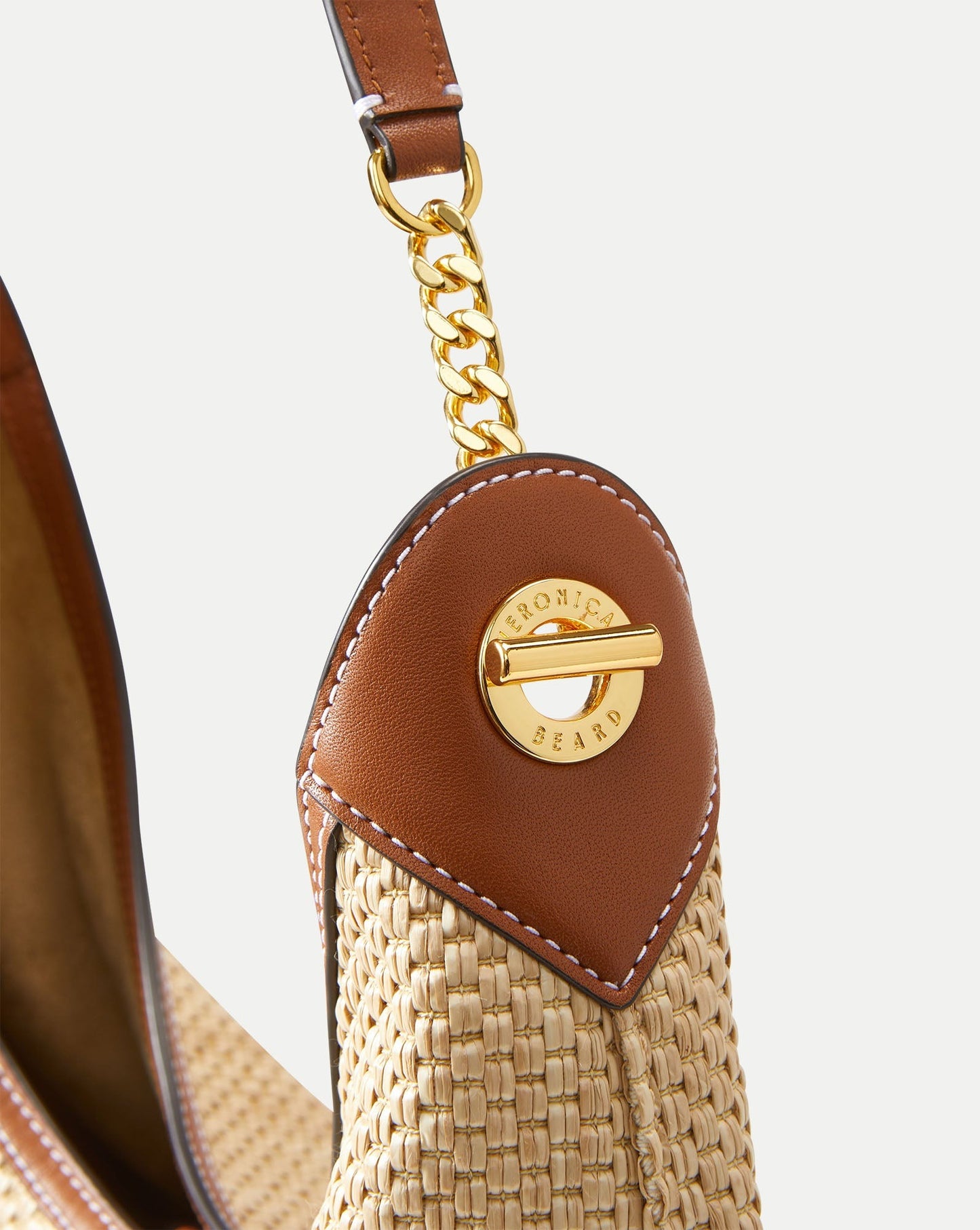 Veronica Beard Jour Raffia Bag in Hazelwood/Natural