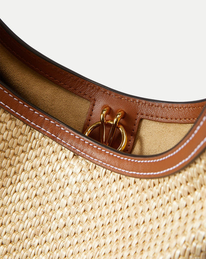 Veronica Beard Jour Raffia Bag in Hazelwood/Natural