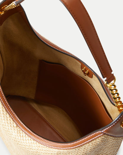 Veronica Beard Jour Raffia Bag in Hazelwood/Natural