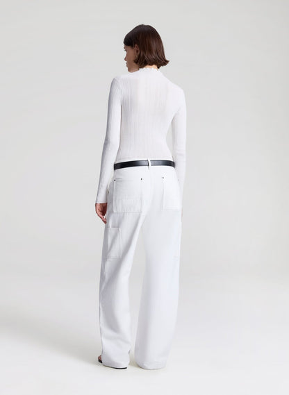 A.L.C. Hugh Fine Knit Cotton Top in Bright White
