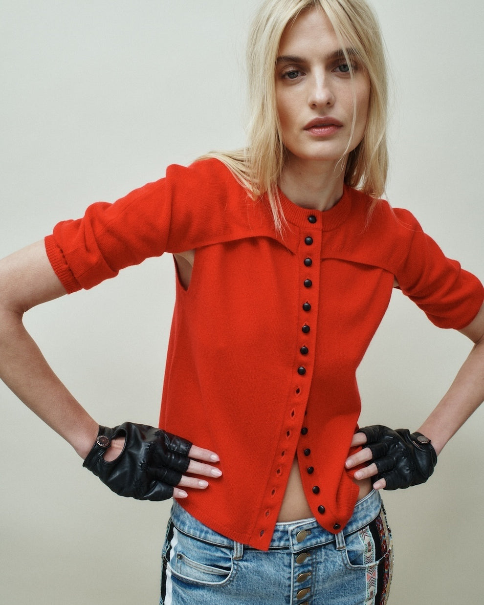 Hellessy Axen Cardigan in Rouge