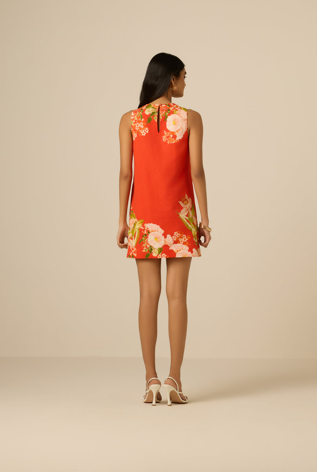 Hemant and Nandita Hibi Shift Mini Dress in Orange