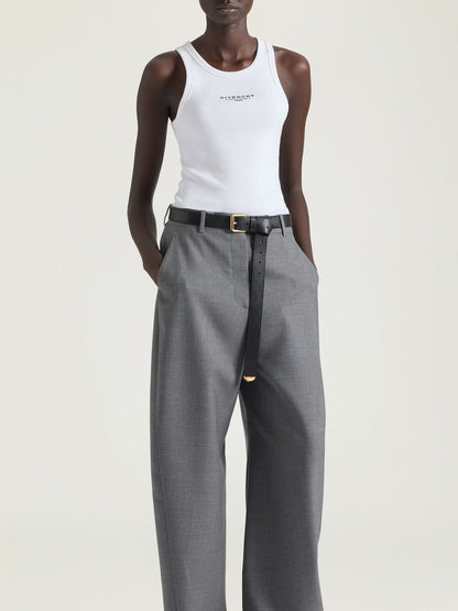 Givenchy Slim Fit Tank Top in Cotton with GIVENCHY Stamp Print in White