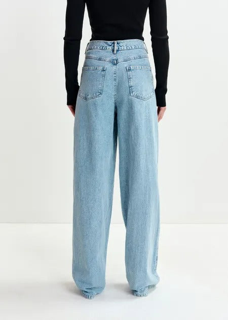Essentiel Antwerp Embellished Wide-Leg Jeans in Blue and Black