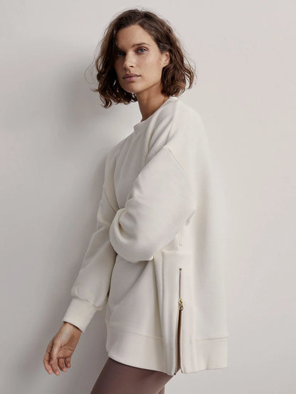 Varley Mae Boyfriend Sweatshirt in Egret