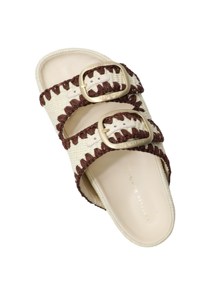 Loeffler Randall Theo Two Band Sandal in Brown/Cream