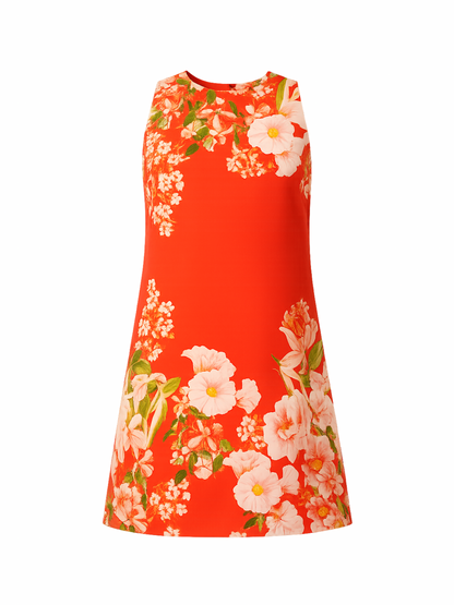 Hemant and Nandita Hibi Shift Mini Dress in Orange