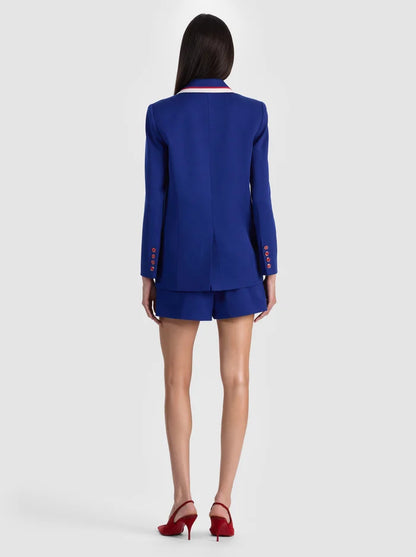 Alice + Olivia Campbell Double- Breasted Blazer in Twilight Blue