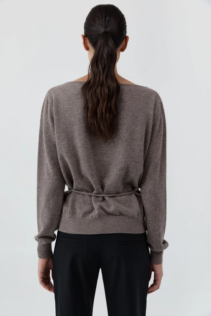 St. Agni Cashmere Asymmetrical Cardigan in Vapor