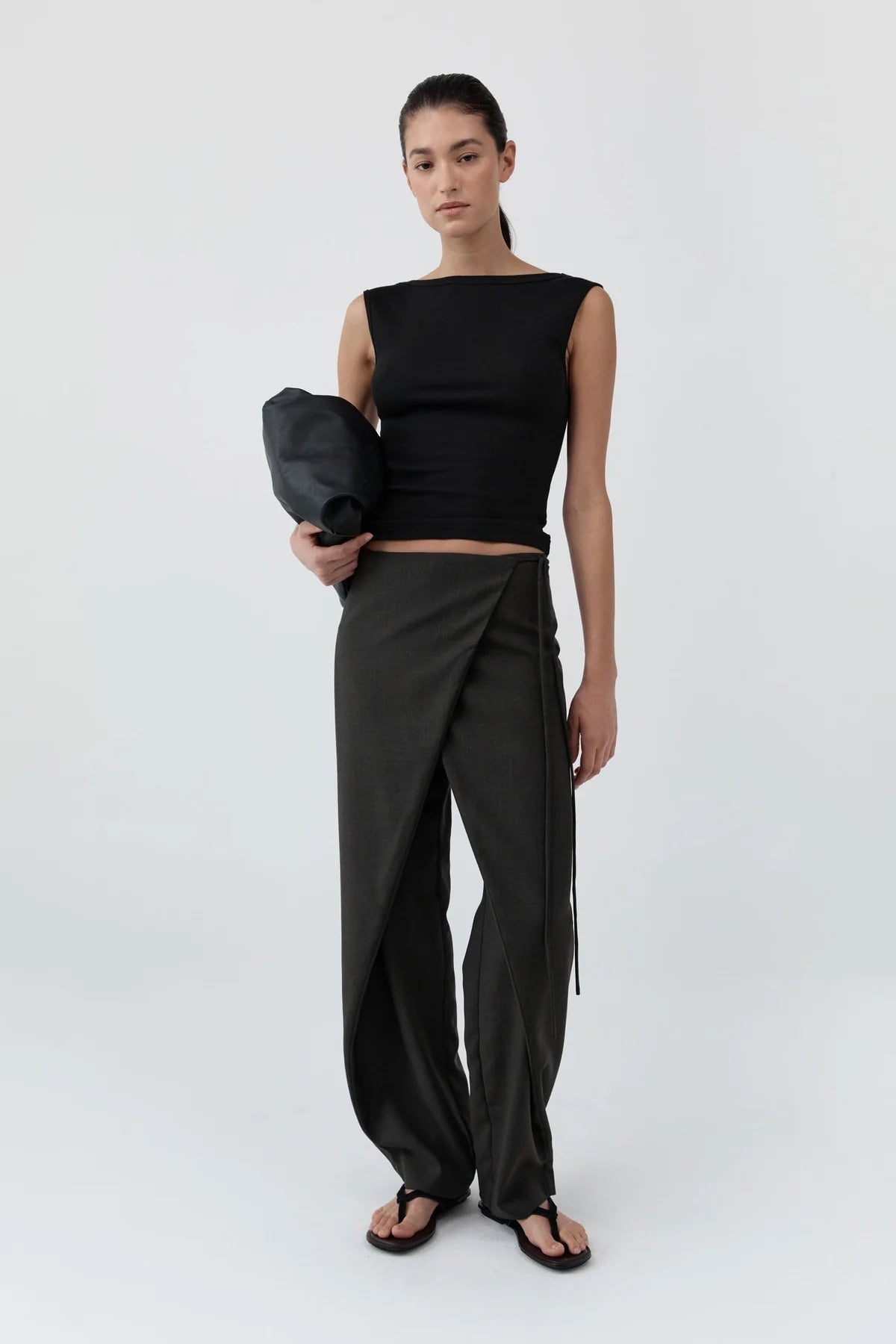 St. Agni Wrap Rouleau Pants in Umber